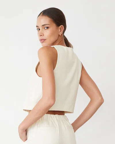 Monrow Soft Twill Relaxed Vest In Bone
