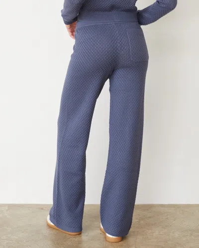 Monrow Softknit French Waffle Lounge Pant In Washed Blue