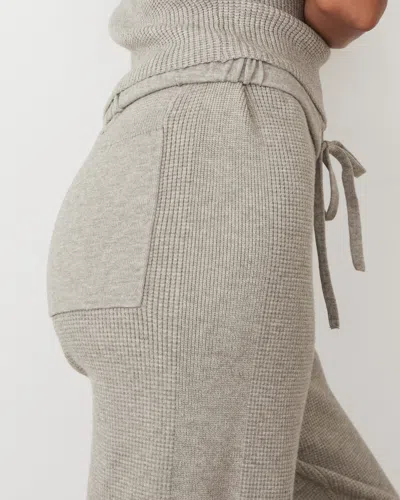 Monrow Softknit Rib Waffle Oversized Sweat In Heather Grey
