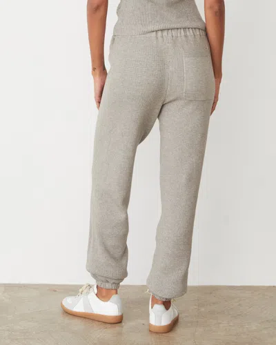 Monrow Softknit Rib Waffle Oversized Sweat In Heather Grey
