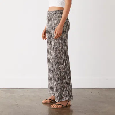 Monrow Space-dye Crochet Wide Leg Pant In Pecan Multi