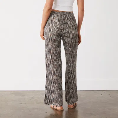 Monrow Space-dye Crochet Wide Leg Pant In Pecan Multi