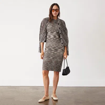 Monrow Space-dye Tank Dress In Pecan Multi