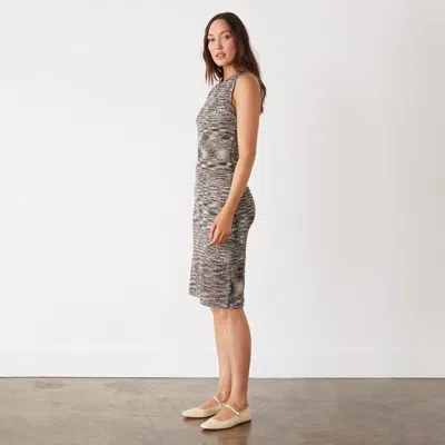 Monrow Space-dye Tank Dress In Pecan Multi