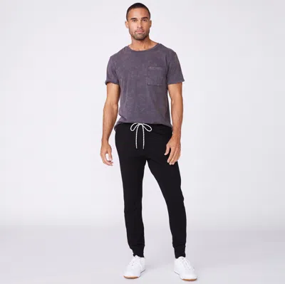 Monrow Stone Wash Relaxed Pocket Crew In Neptune