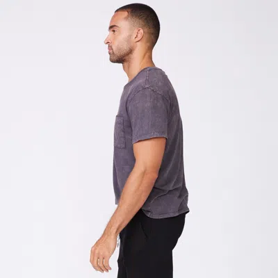 Monrow Stone Wash Relaxed Pocket Crew In Neptune