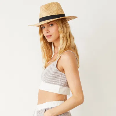 Monrow Stripe Poplin Bralette Top In Pecan Stripe