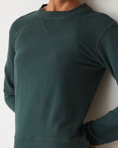 Monrow Supersoft Crew Neck Sweatshirt In Sea Moss