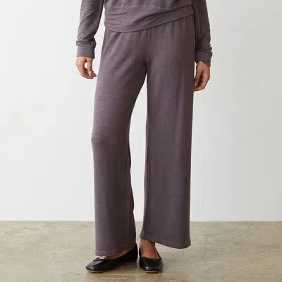 Monrow Supersoft Crop Straight Leg Sweat In Dusty Plum