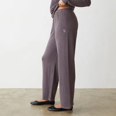 Monrow Supersoft Crop Straight Leg Sweat In Dusty Plum