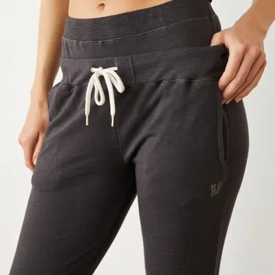 Monrow Supersoft Double Waist Sweatpants Washed Black In Washed Black