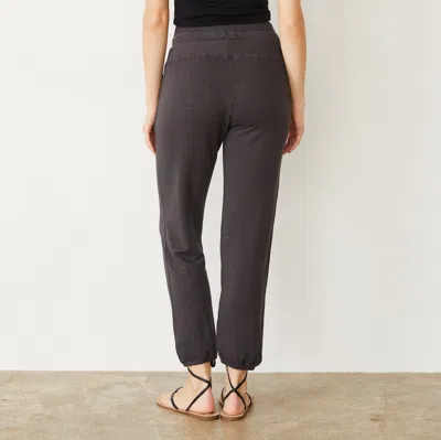 Monrow Supersoft Double Waist Sweatpants Washed Black In Washed Black