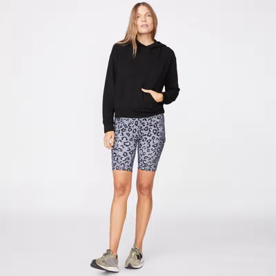 Monrow Supersoft Fleece Girlfriend Pullover In Black