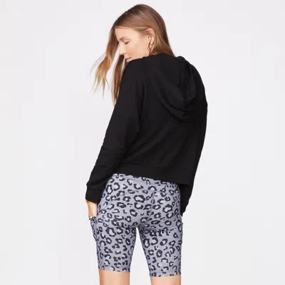 Monrow Supersoft Fleece Girlfriend Pullover In Black