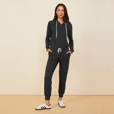 Monrow Jogger Contrast Stripe In Blab/camel In Faded Black