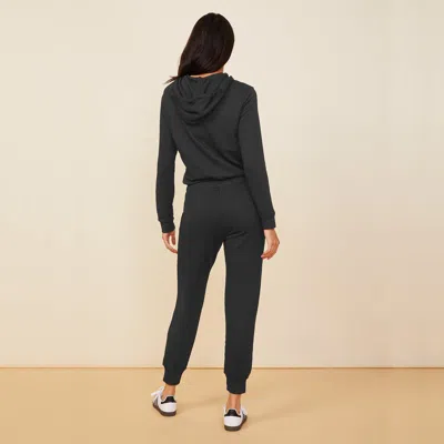 Monrow Jogger Contrast Stripe In Blab/camel In Faded Black