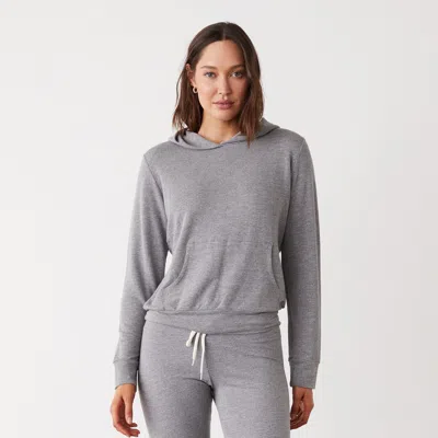 Monrow Supersoft Pullover Hoody In Dark Heather