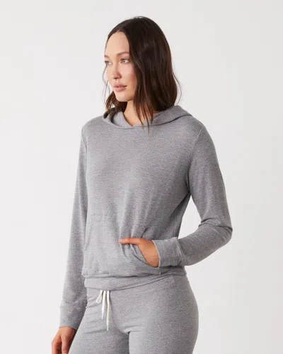 Monrow Supersoft Pullover Hoody In Dark Heather