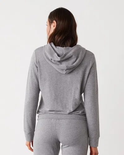 Monrow Supersoft Pullover Hoody In Dark Heather