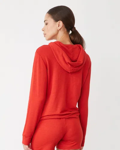 Monrow Supersoft Pullover Hoody In Flare Red