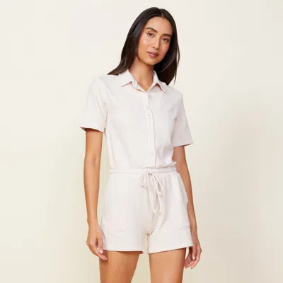 Monrow Bridal Supersoft Romper In Bone
