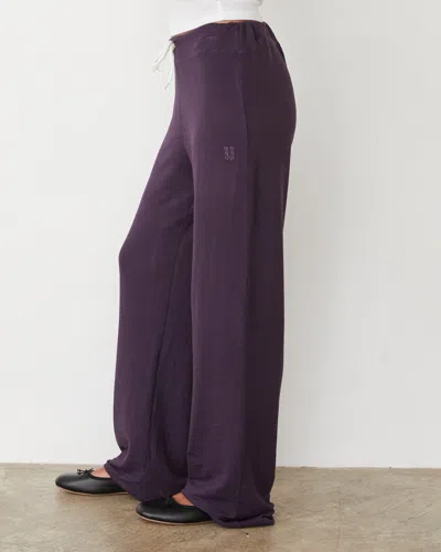 Monrow Supersoft Straight Leg Vintage Sweat In Midnight Plum