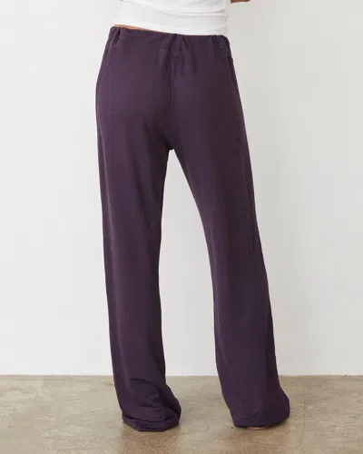 Monrow Supersoft Straight Leg Vintage Sweat In Midnight Plum