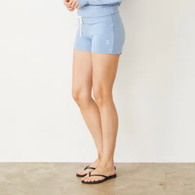 Monrow Supersoft Vintage Shorts In Soft Blue