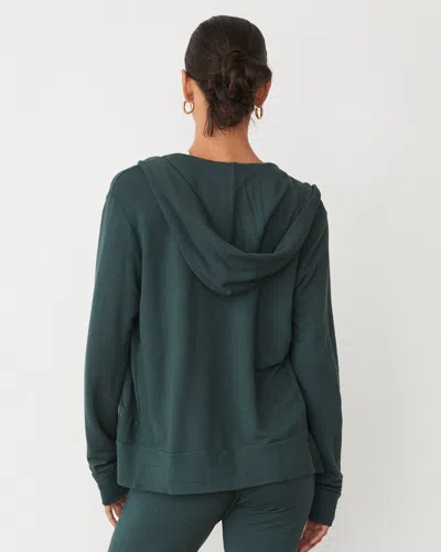 Monrow Supersoft Zip Up Hoody In Sea Moss