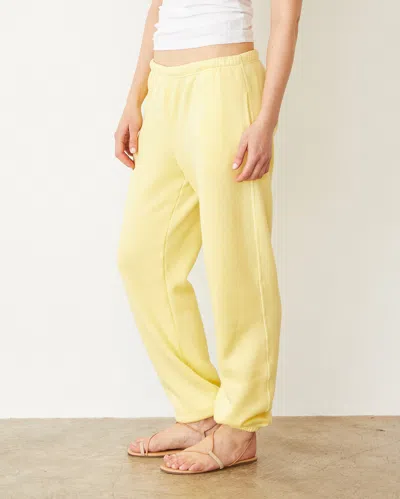 Monrow Teddy Fleece Relaxed Sweat In Lemon