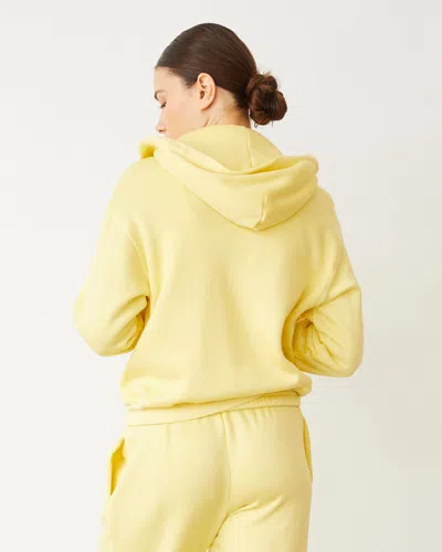 Monrow Teddy Fleece Relaxed Zip Up Hoody In Lemon
