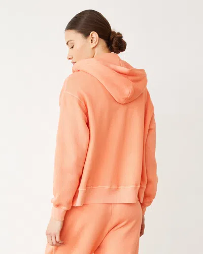 Monrow Teddy Fleece Relaxed Zip Up Hoody In Sorbet