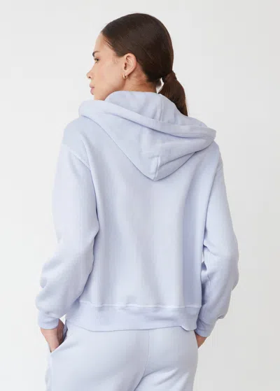 Monrow Teddy Fleece Relaxed Zip Up Hoody In Icey Lilac