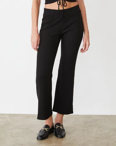 Monrow Tencel Rib Kick Flare In Black