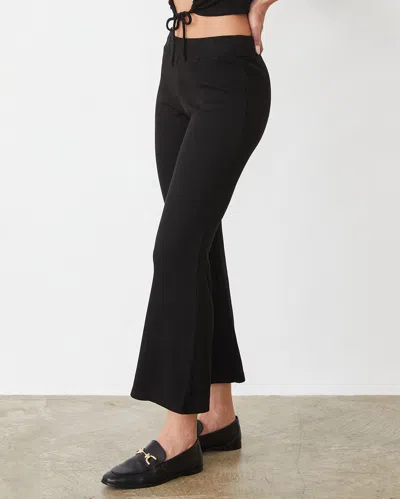 Monrow Tencel Rib Kick Flare In Black