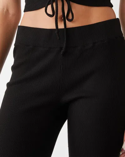 Monrow Tencel Rib Kick Flare In Black