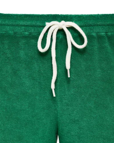 Monrow Terry Cloth Crop Pant In Green Apple