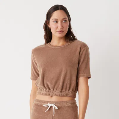 Monrow Terry Cloth Short Sleeve In Pecan