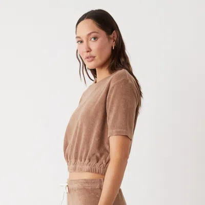 Monrow Terry Cloth Short Sleeve In Pecan