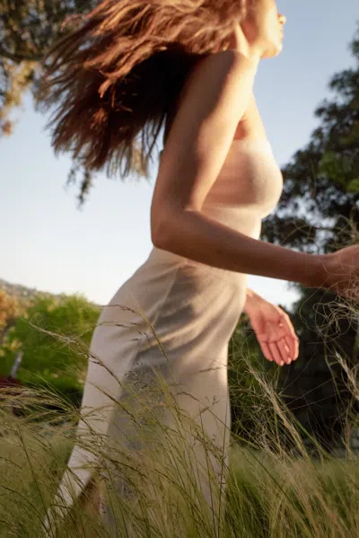 Monrow Terry Cloth Tube Top In Pearl