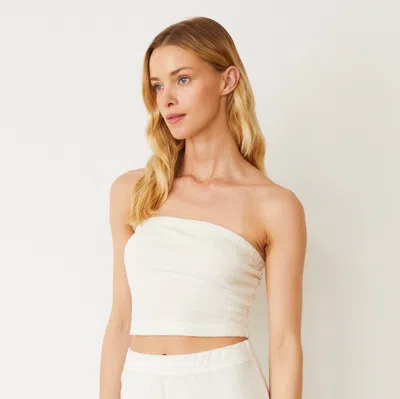 Monrow Terry Cloth Tube Top In Pearl