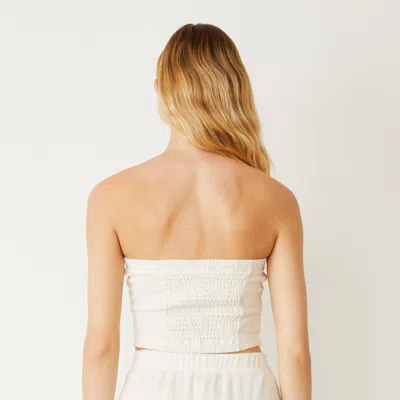 Monrow Terry Cloth Tube Top In Pearl