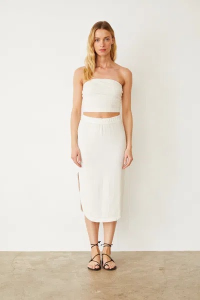 Monrow Terry Cloth Tube Top In Pearl
