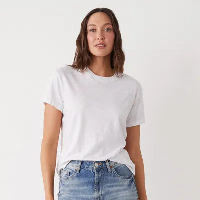 Monrow Womens Solid Vintage T-shirt In White