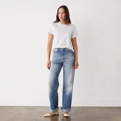 Monrow Womens Solid Vintage T-shirt In White
