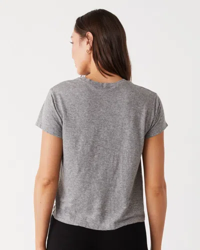 Monrow Textured Tri-blend Basic Crew Neck Tee In Granite
