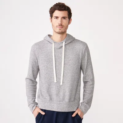 Monrow Archives Thermal Pullover Hoody In Dark Heather