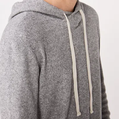 Monrow Archives Thermal Pullover Hoody In Dark Heather