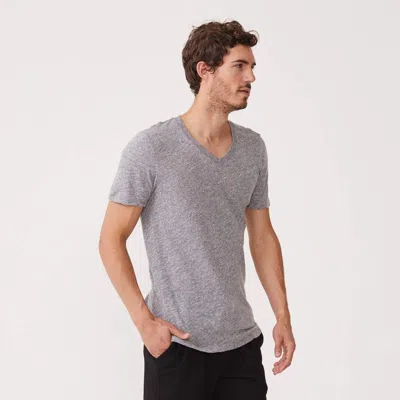 Monrow V Neck Tee In Granite