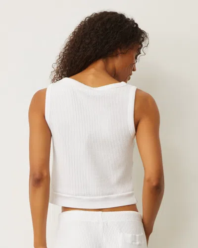 Monrow Waffle Boxy Tank In White